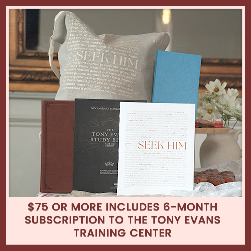 Seek Him tote + prayer journal + Kingdom Prayer book + study bible + TETC subscription