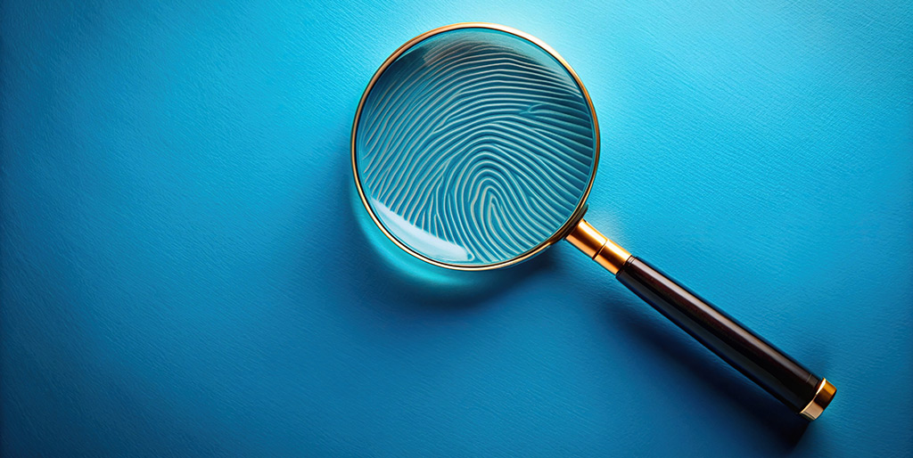 Magnify glass with finger print