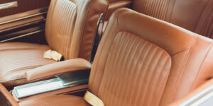 Interior of old car.